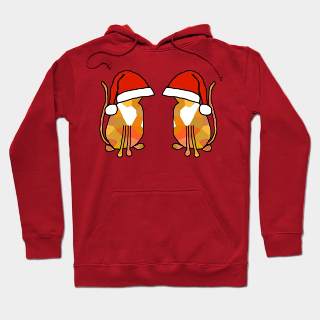 Pair of Ginger Cats in Christmas Santa Hats Hoodie by ellenhenryart